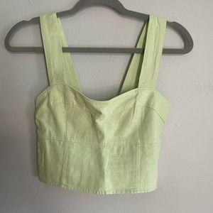 Abercrombie & Fitch Green Linen Crop Tank Top NWOT